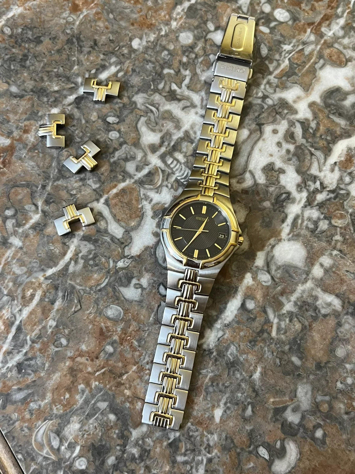 seiko water resistant steel watch
