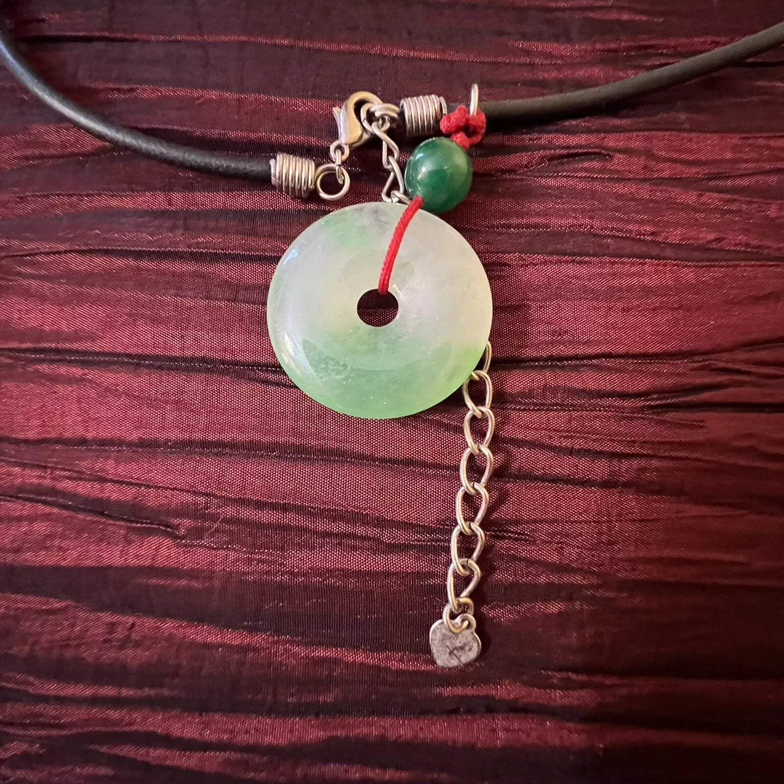 vintage natural jade necklace