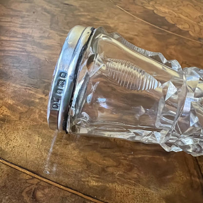 Antique Sterling Silver Top Glass Vase