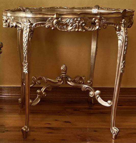 Antique Reproduction Gold Leaf Oval Table