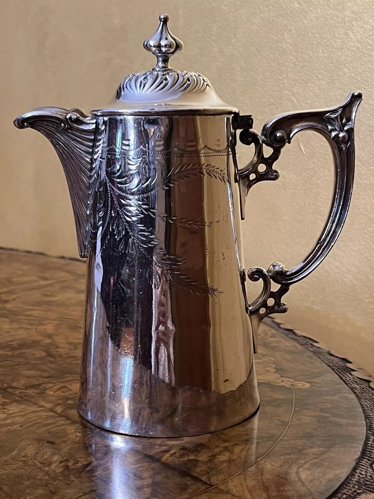Antique Silver Plated Coffee Pot Made In England