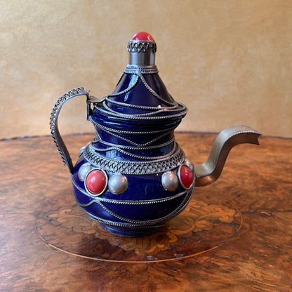 Arabic Blue Enamelled Pottery 