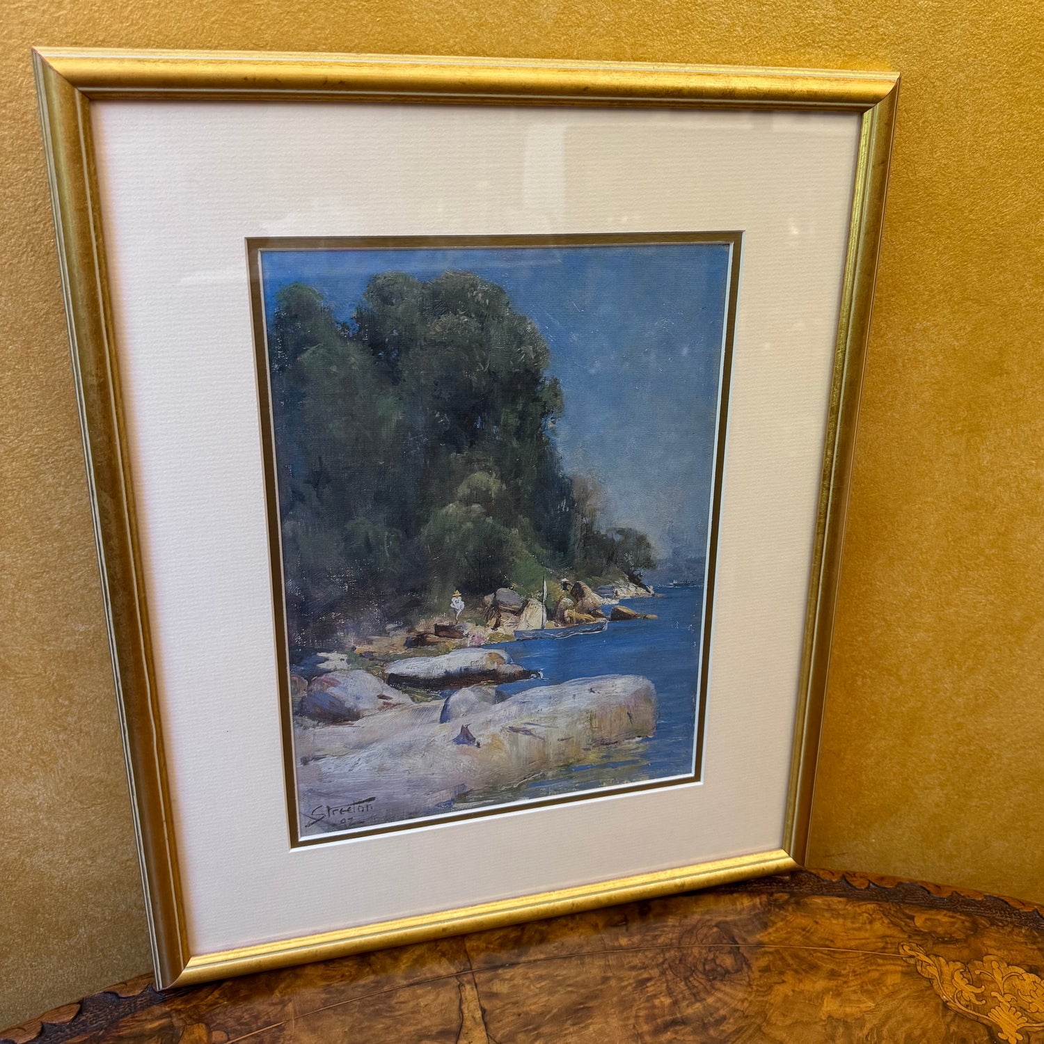 Arthur Streeton, Streetons Camp at Sirius Cove Print Framed 