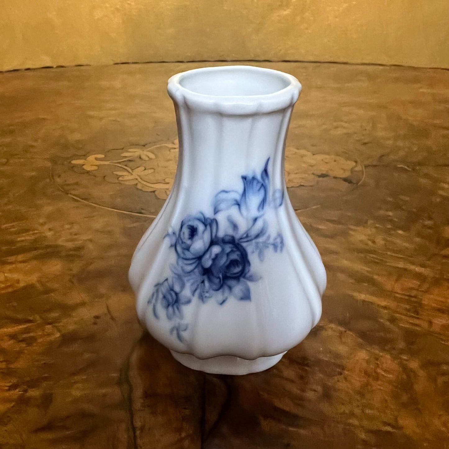 Blue Floral Bud Vase Vintage 