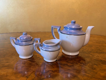  Blue Floral Teapot, Sugar and Milk Jugs Toy Tea Set 