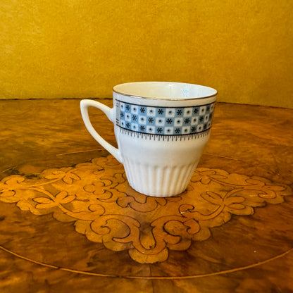 Blue & White Pattern Coffee Cup