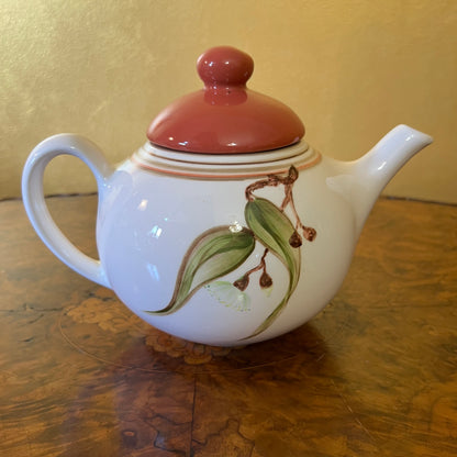 Ceramic Gum Leaves Print Tea Pot 