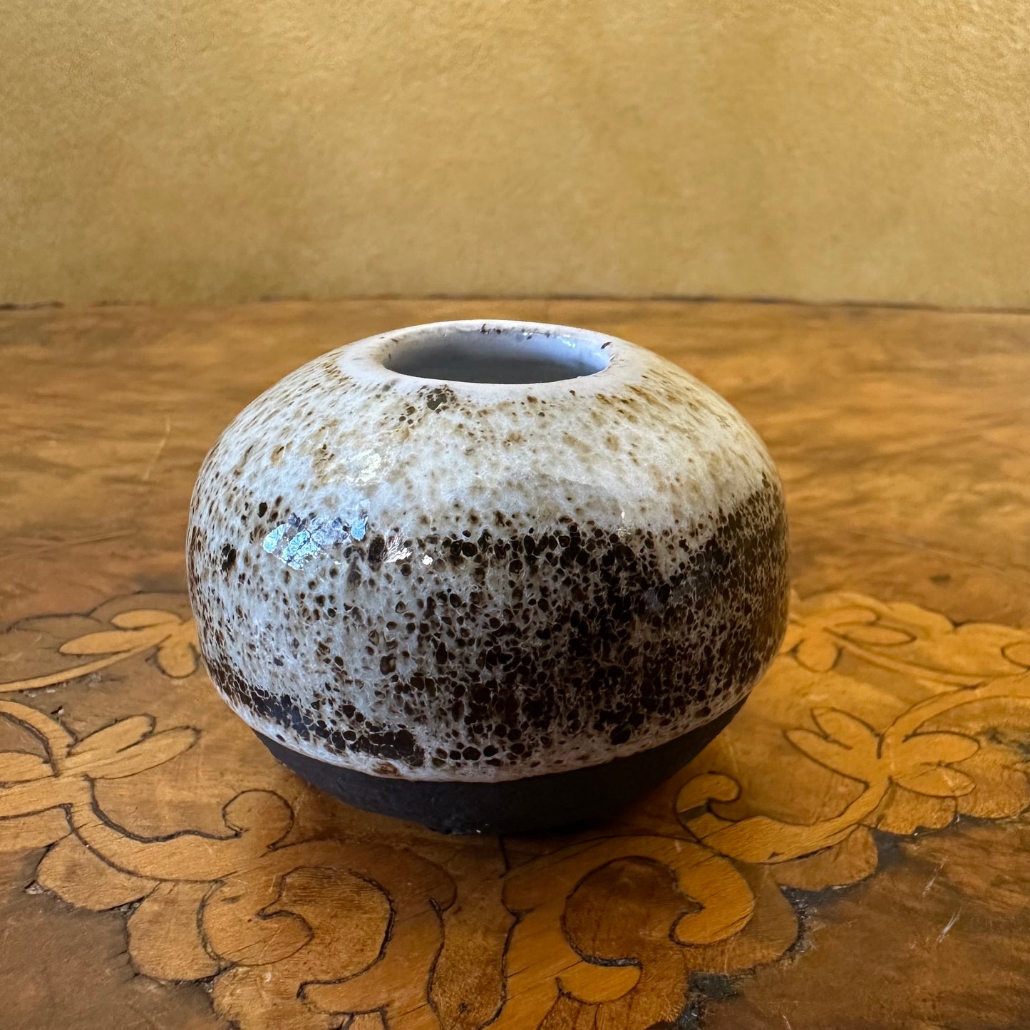Ceramic Yellow Brown Black Vase