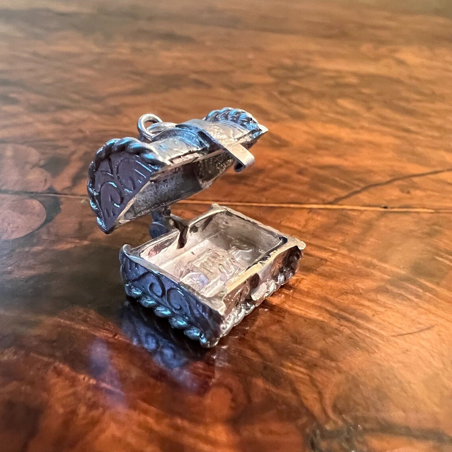 Coffin with Skeleton Charm Pendant