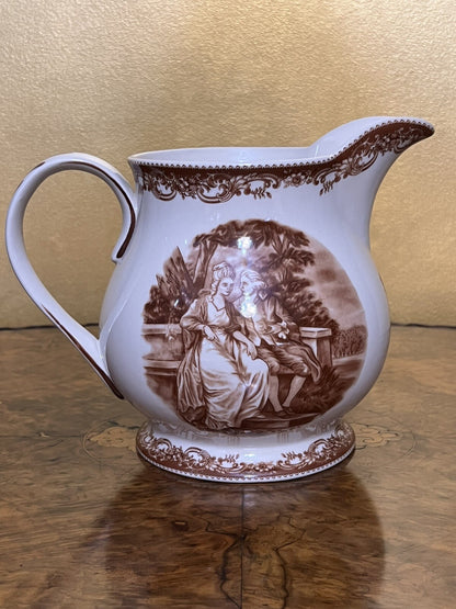 Courting Print Red & White Jug 