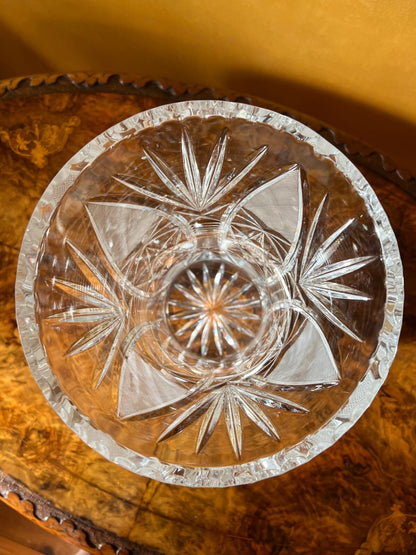 Crystal Cut Large Vase Vintage 