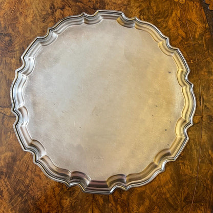English Silver Plated Round Tray