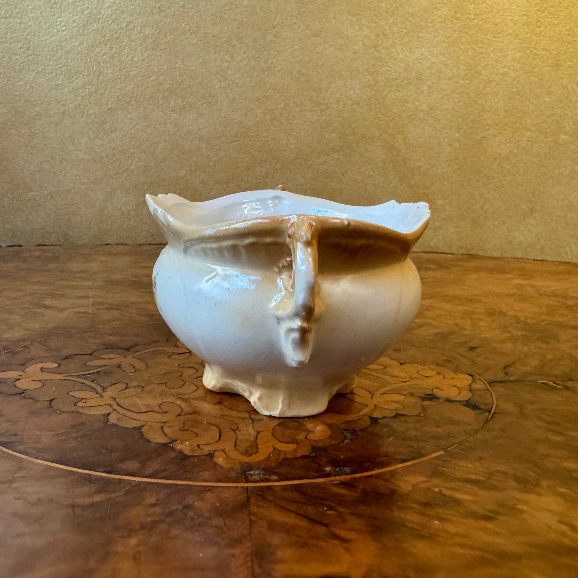 Floral Bowl With Handles 