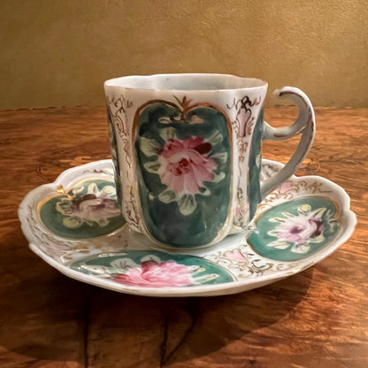 Floral Demitasse Coffee Cup & Saucer