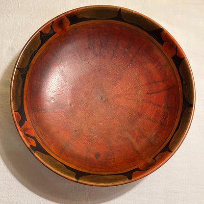 Floral Print Wooden Bowl 