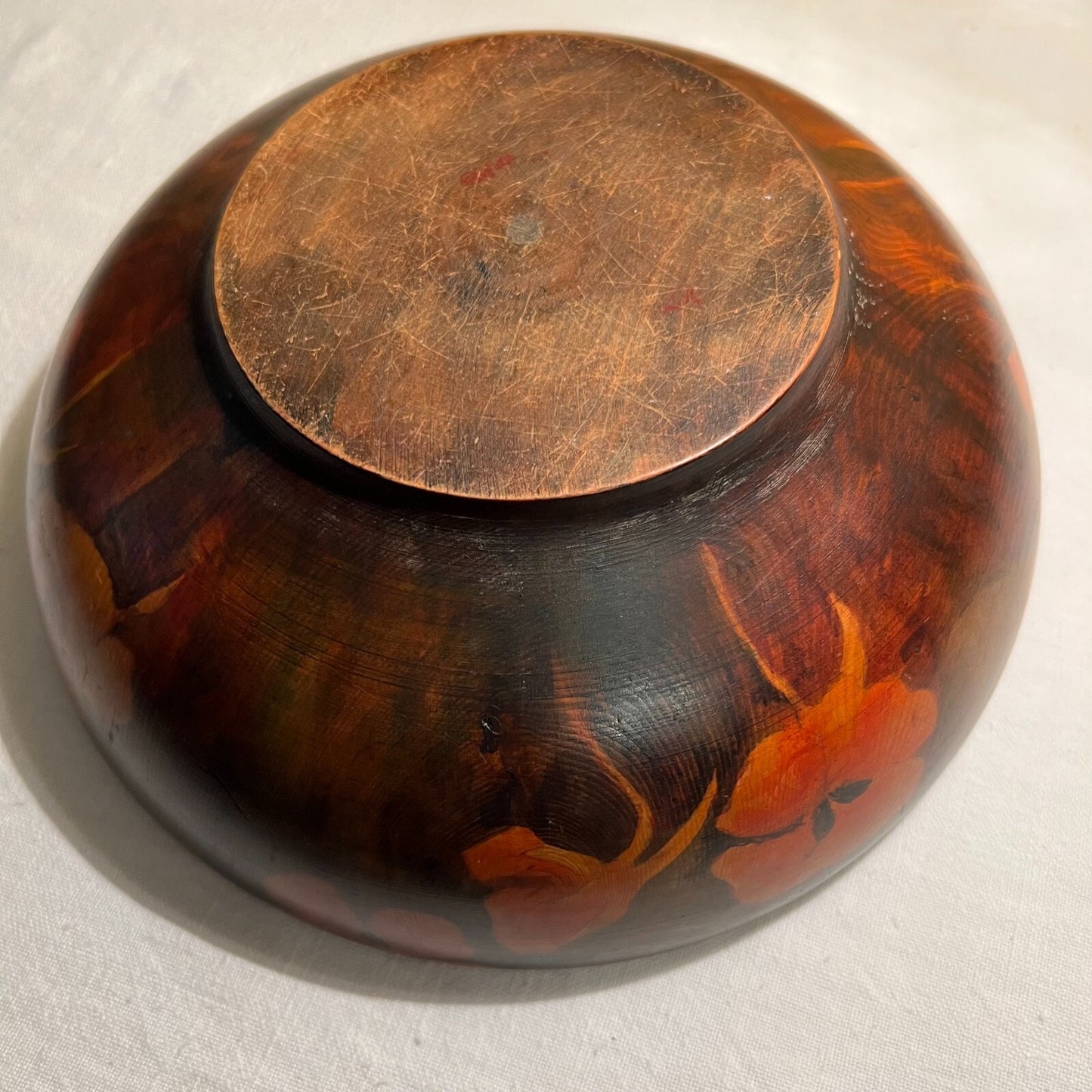 Floral Wooden Bowl 