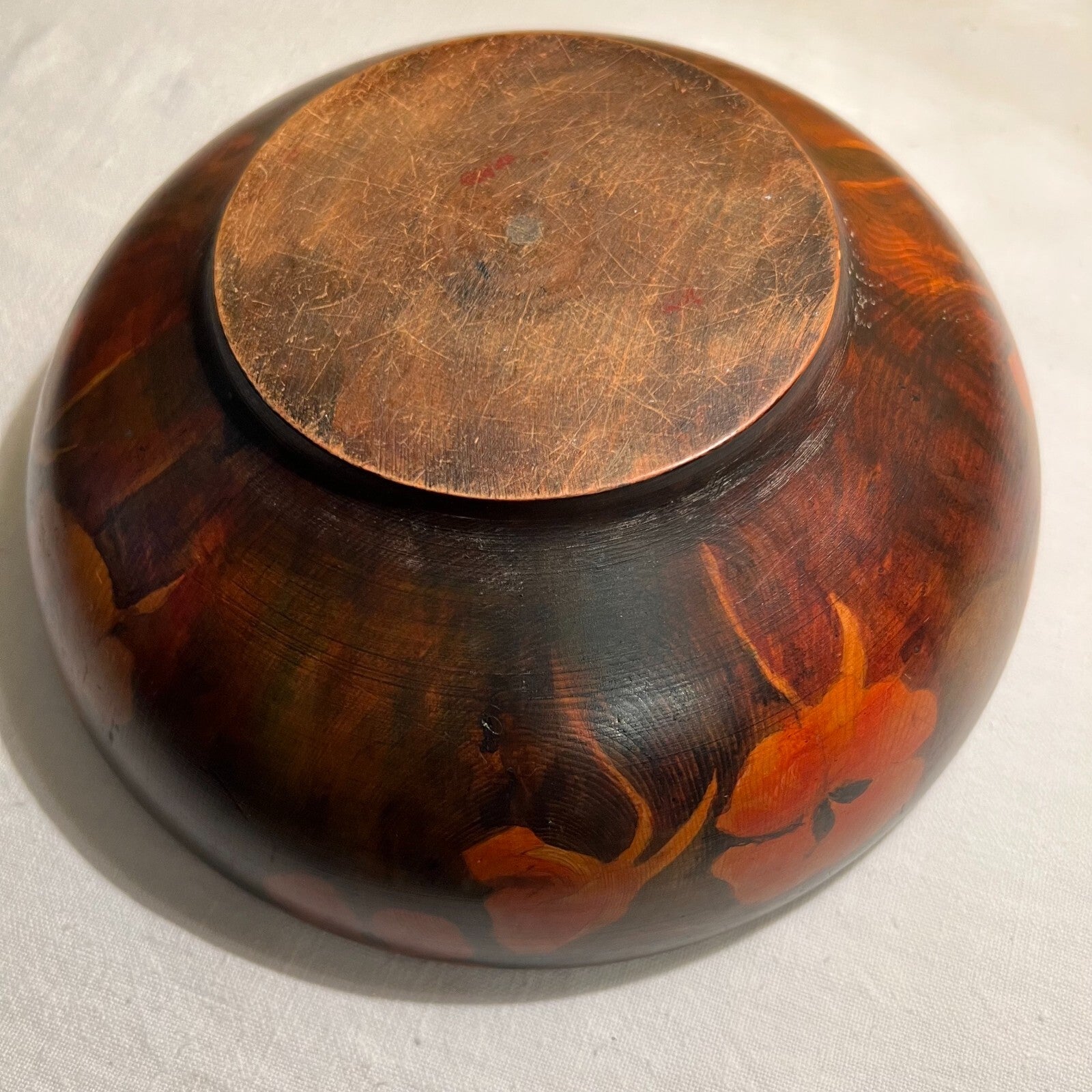 Floral Wooden Bowl 