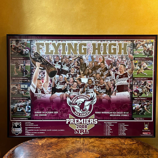 Flyer High Manly Premiers 2008 Large Poster Framed