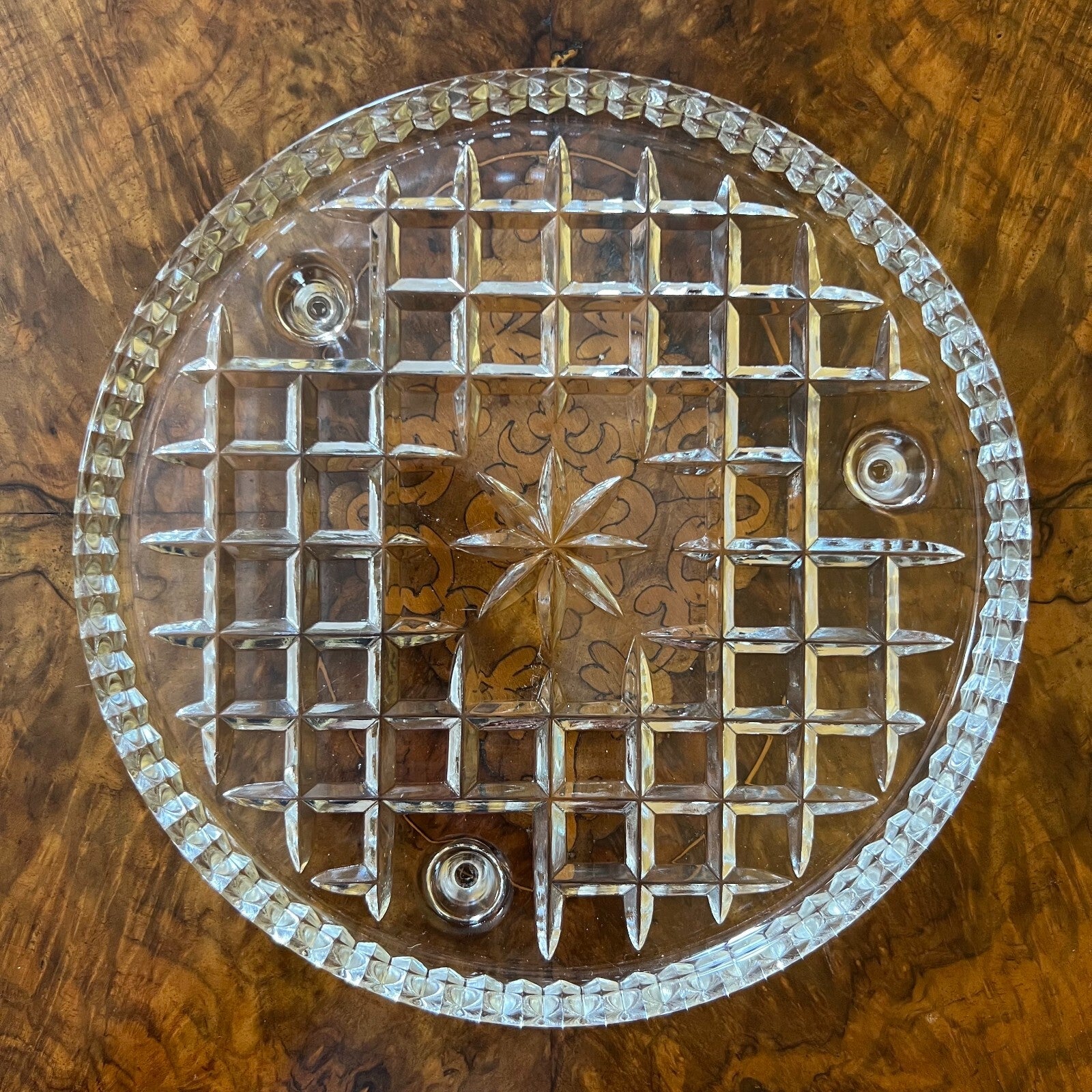 Glass Cake Plate On 