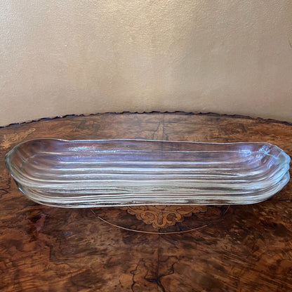 Glass Rectangle Platters Pair 