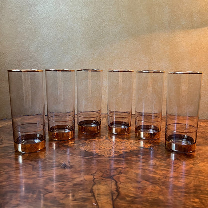 Gold Trim Tall Glass Set Of Six 
