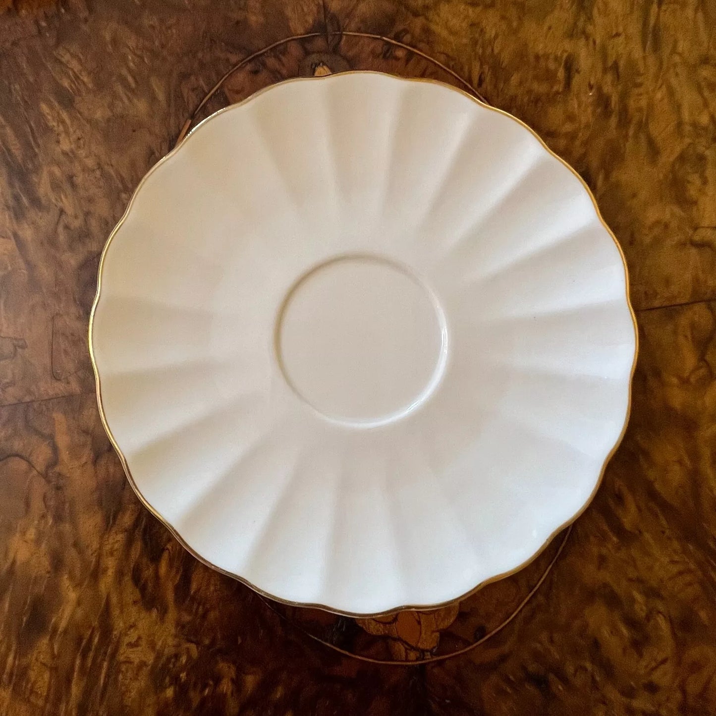 Gold Trim White Saucer