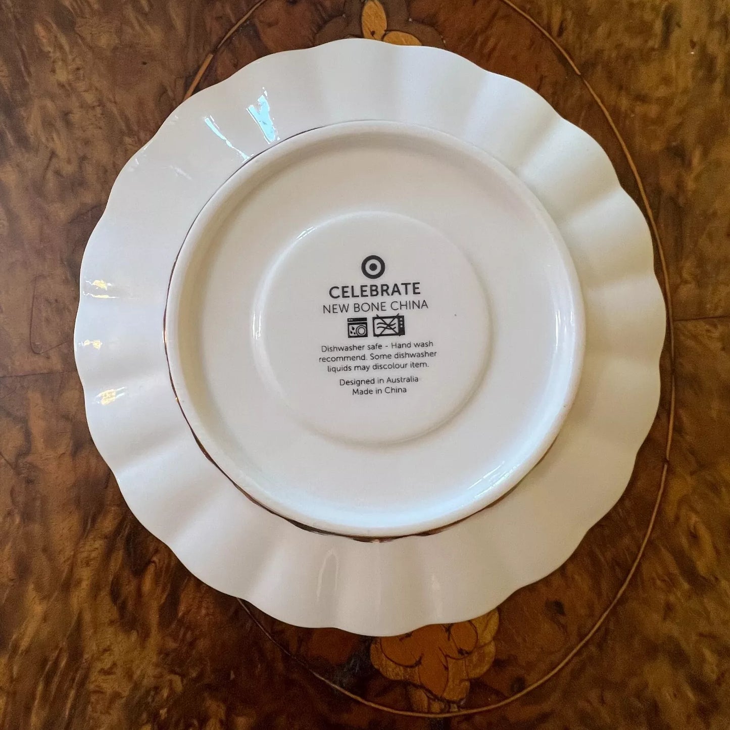 Gold Trim White Tea Saucer