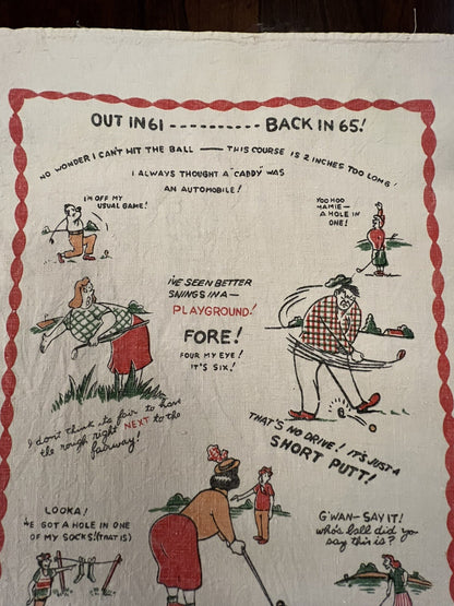 Golf Print Tea Towel