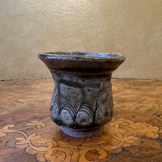 Green Brown Ceramic Vase Jar Pot 