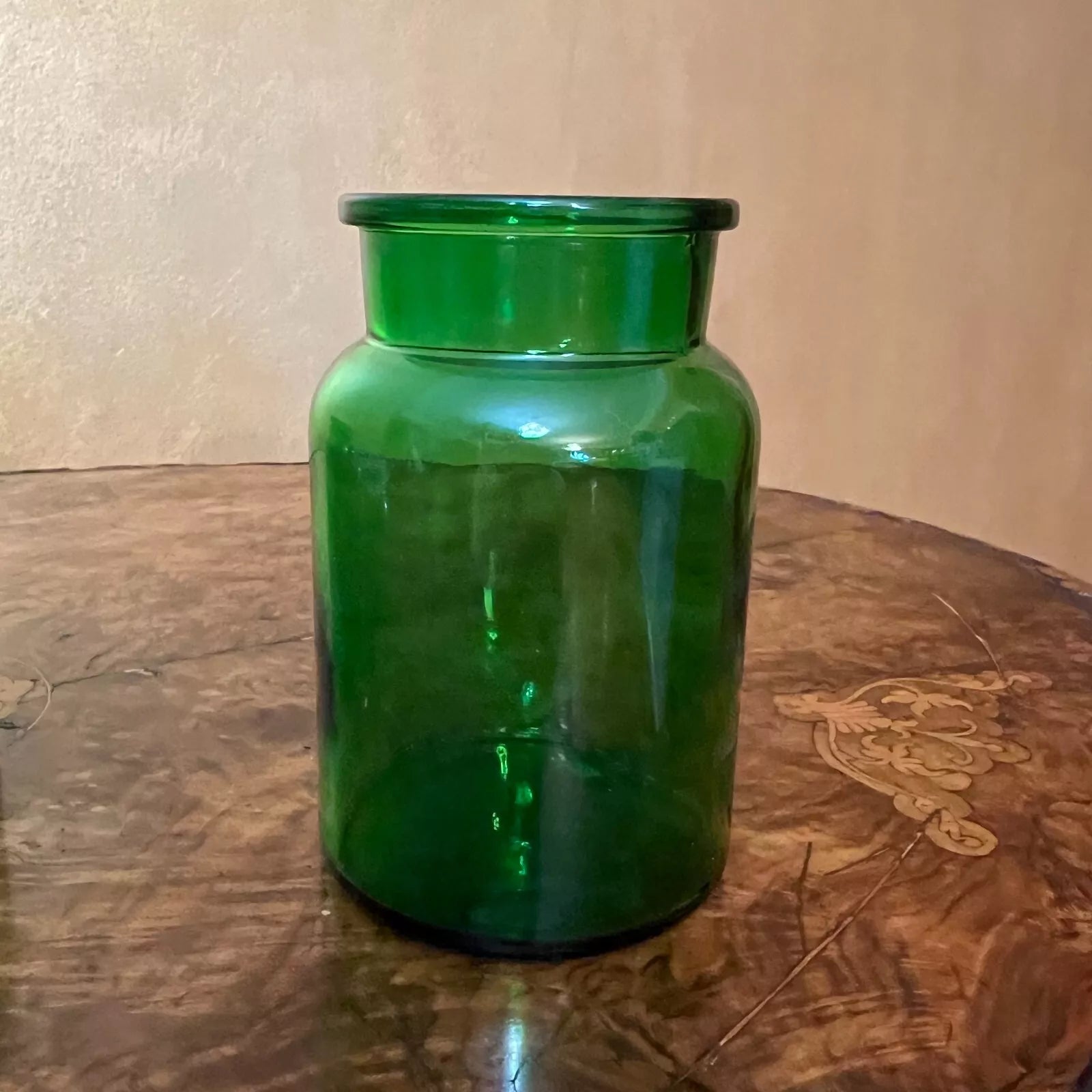 Green Glass Apothecary Jar