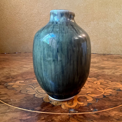 Grey blue pottery vase