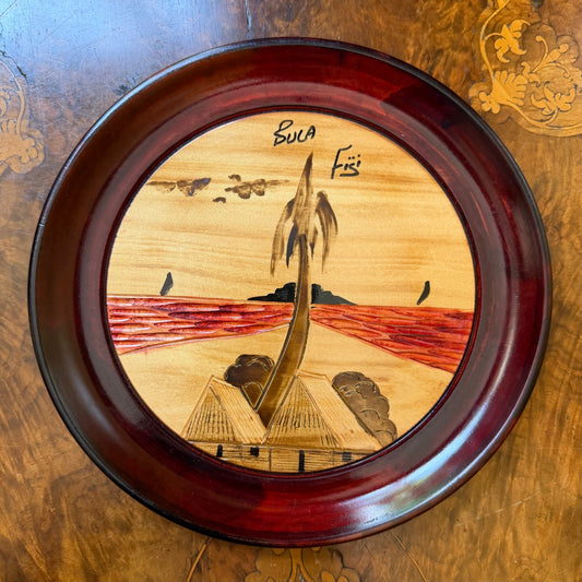 Handmade Bula Fiji Wooden Plate Souvenir 