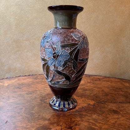 Antique Royal Lambeth Ceramic Floral Vase