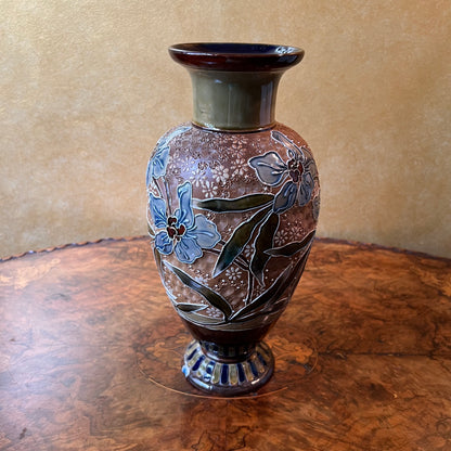 Antique Royal Lambeth Ceramic Floral Vase