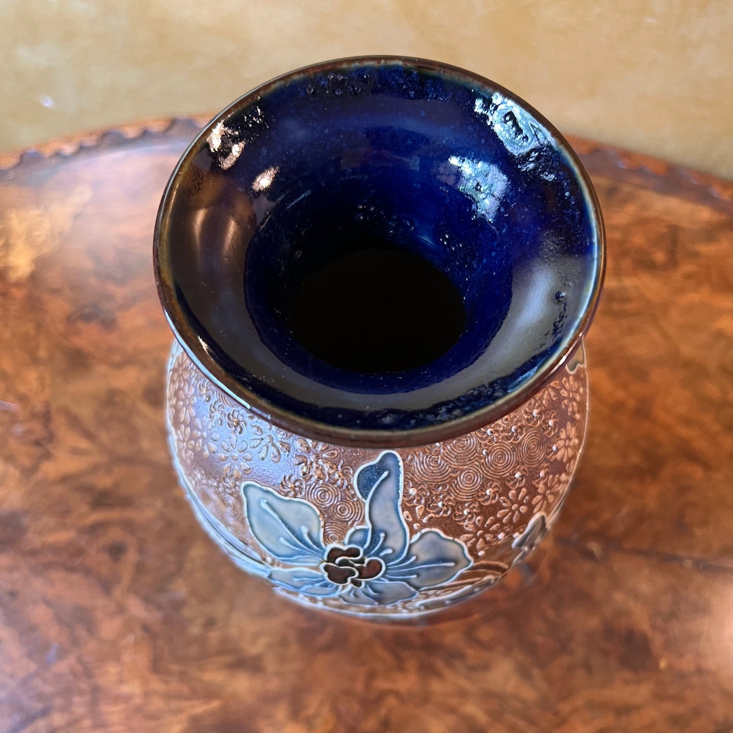 Antique Royal Lambeth Ceramic Floral Vase