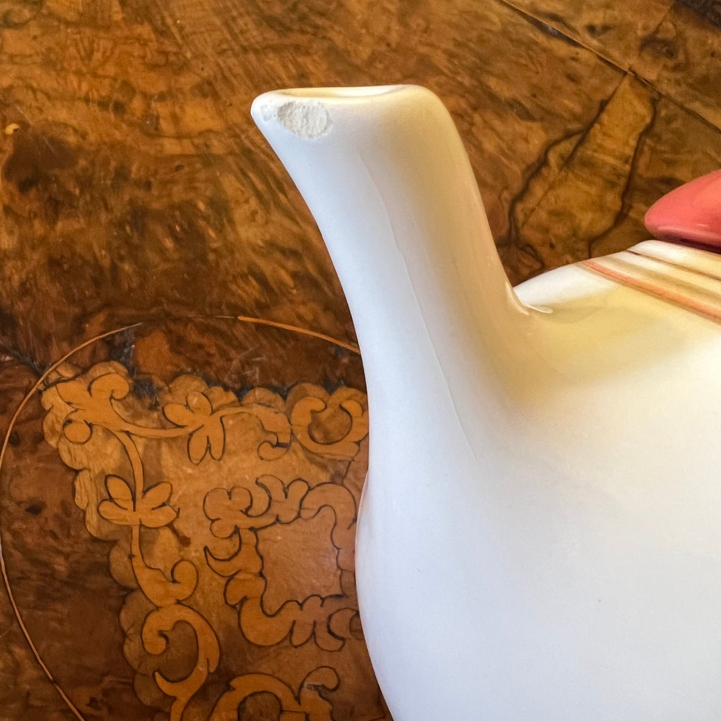 Vintage Ceramic Gum Leaves Print Tea Pot