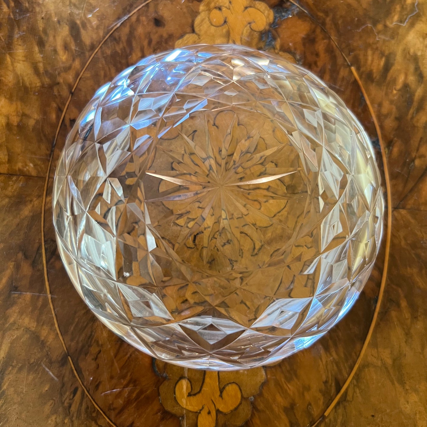 Vintage Round Crystal Trinket Box