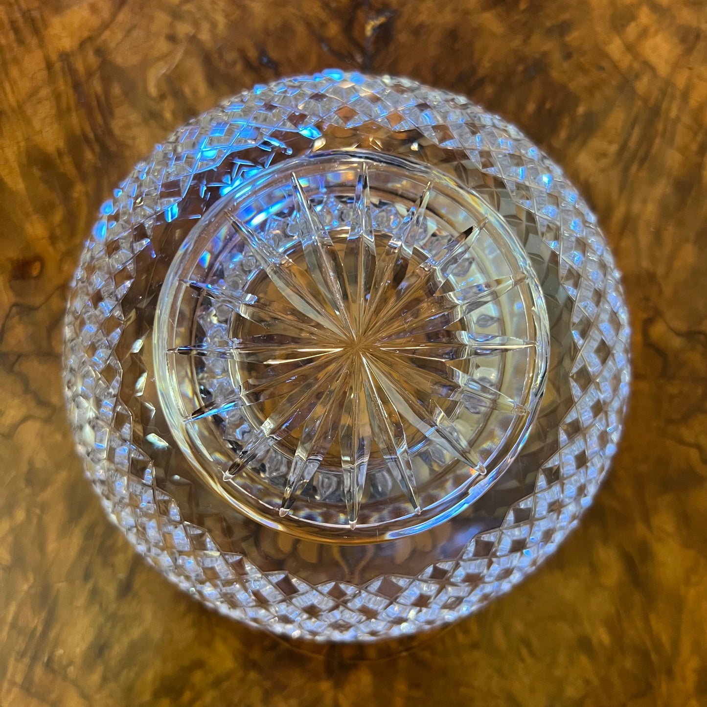 Vintage Crystal Diamond Cut Bowl