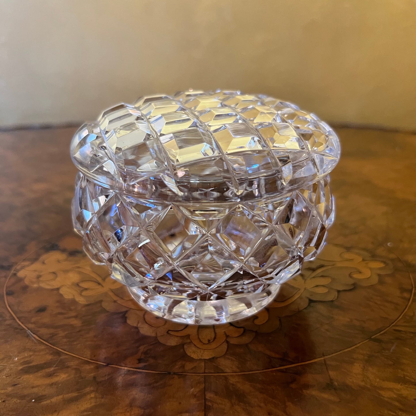 Vintage Crystal Round Trinket Dish