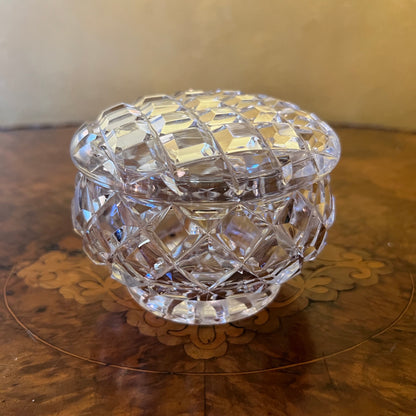 Vintage Crystal Round Trinket Dish