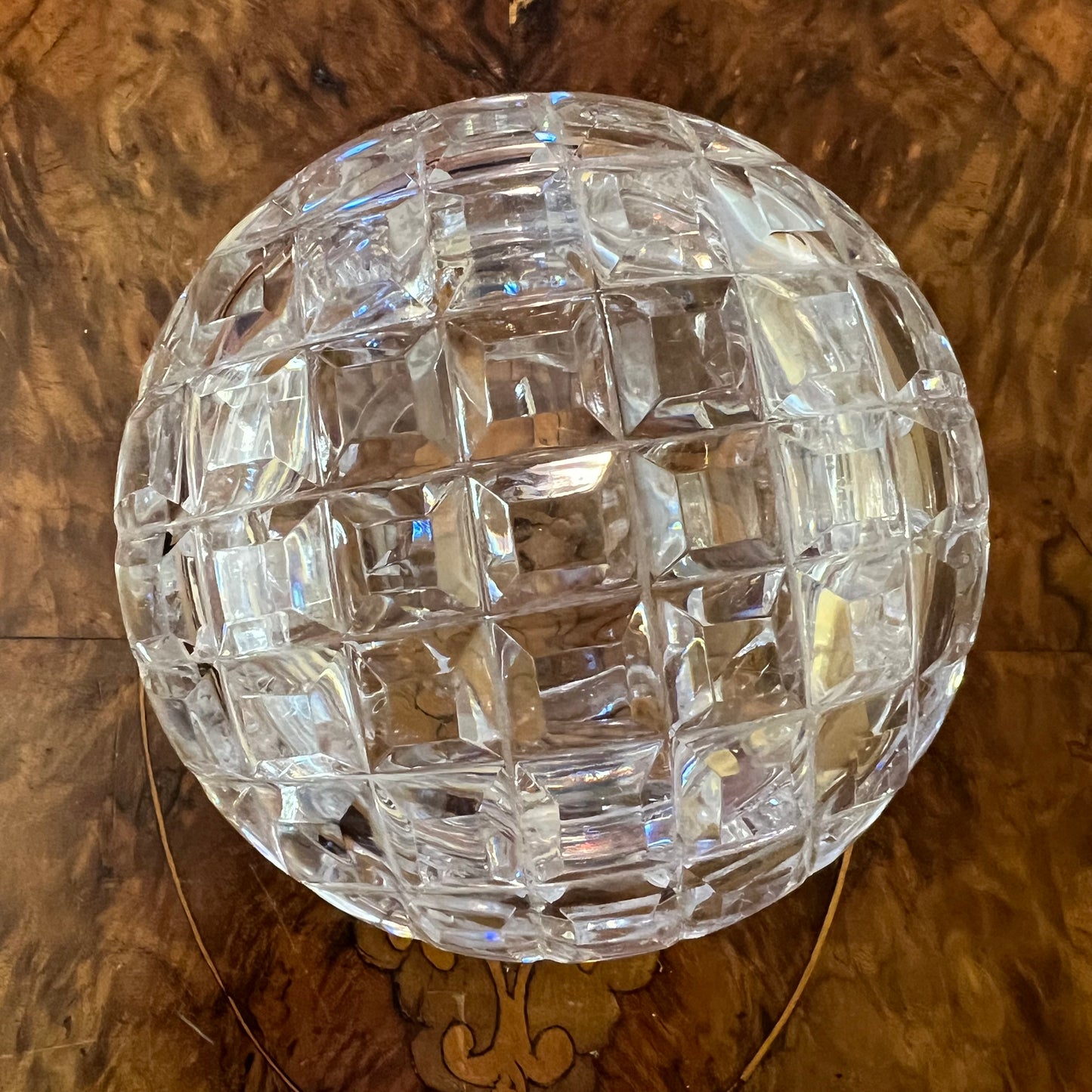 Vintage Crystal Round Trinket Dish