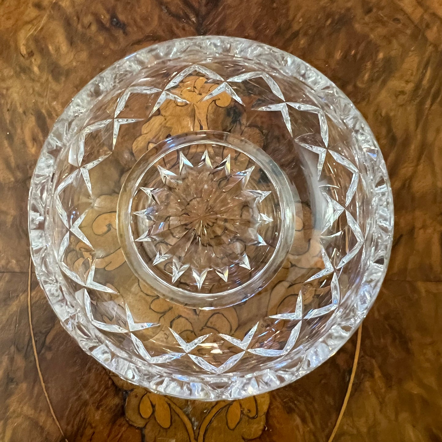 Vintage Crystal Round Trinket Dish