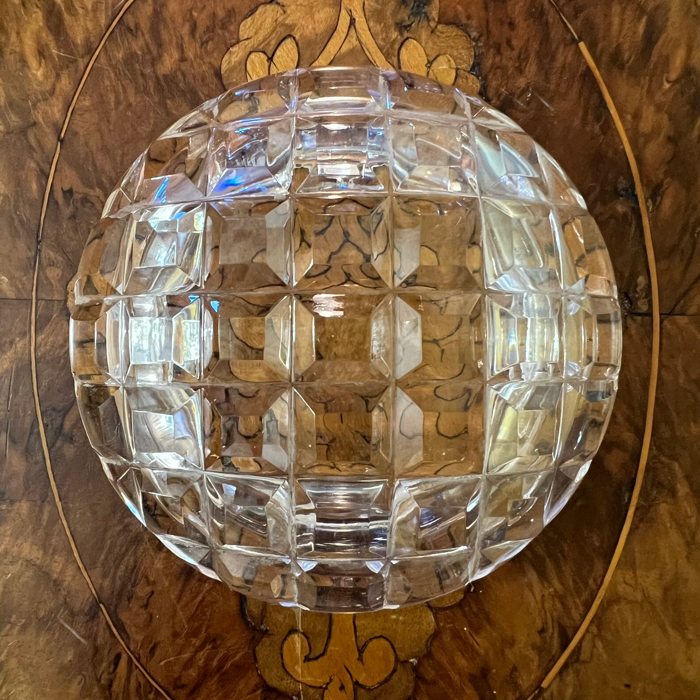 Vintage Crystal Round Trinket Dish