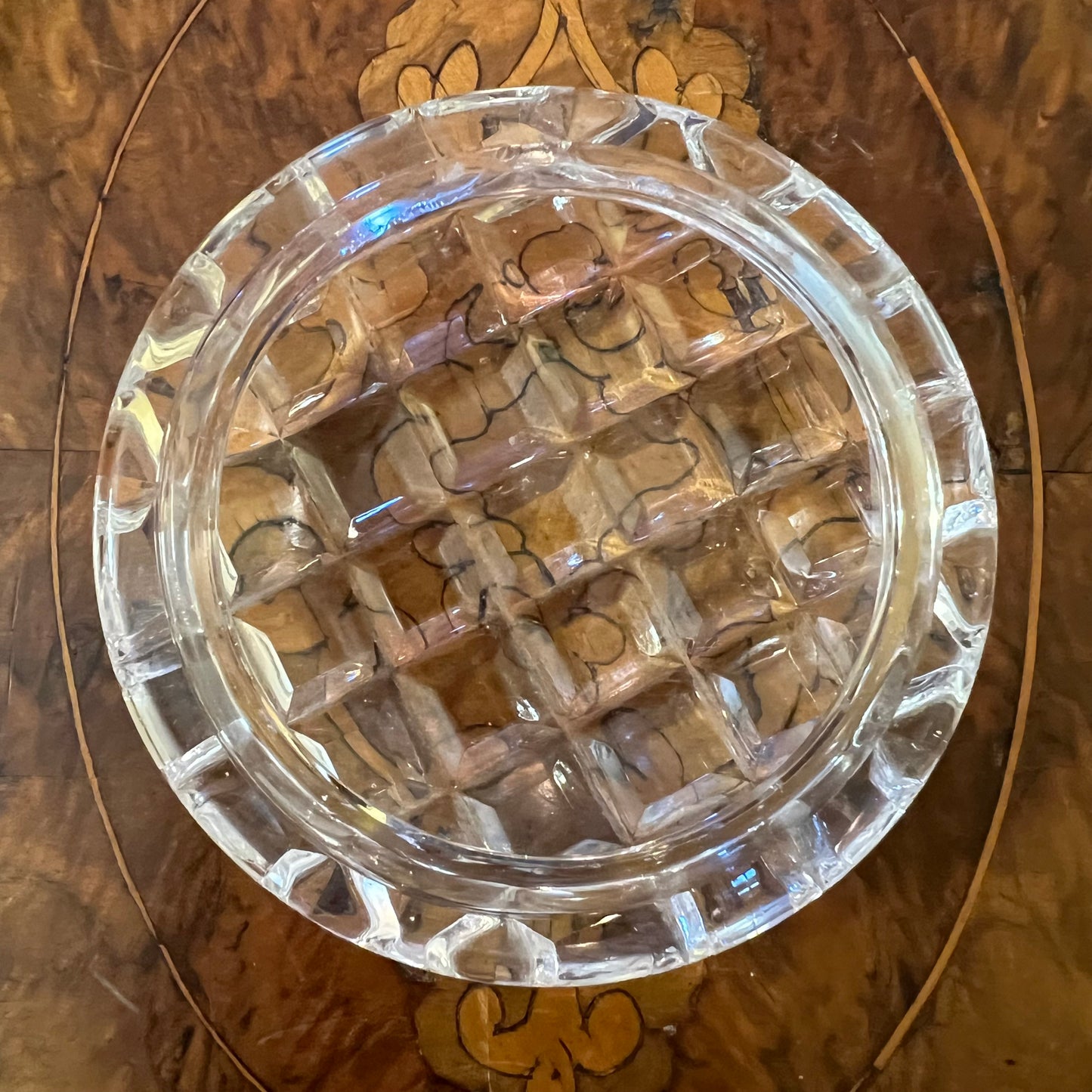 Vintage Crystal Round Trinket Dish