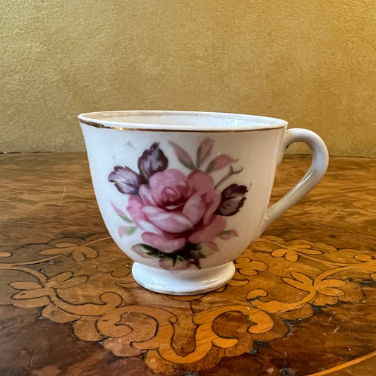 Vintage Japanese Pink Floral Coffee Cup