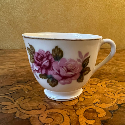 Vintage Superior Quality Floral Print Coffee Cup