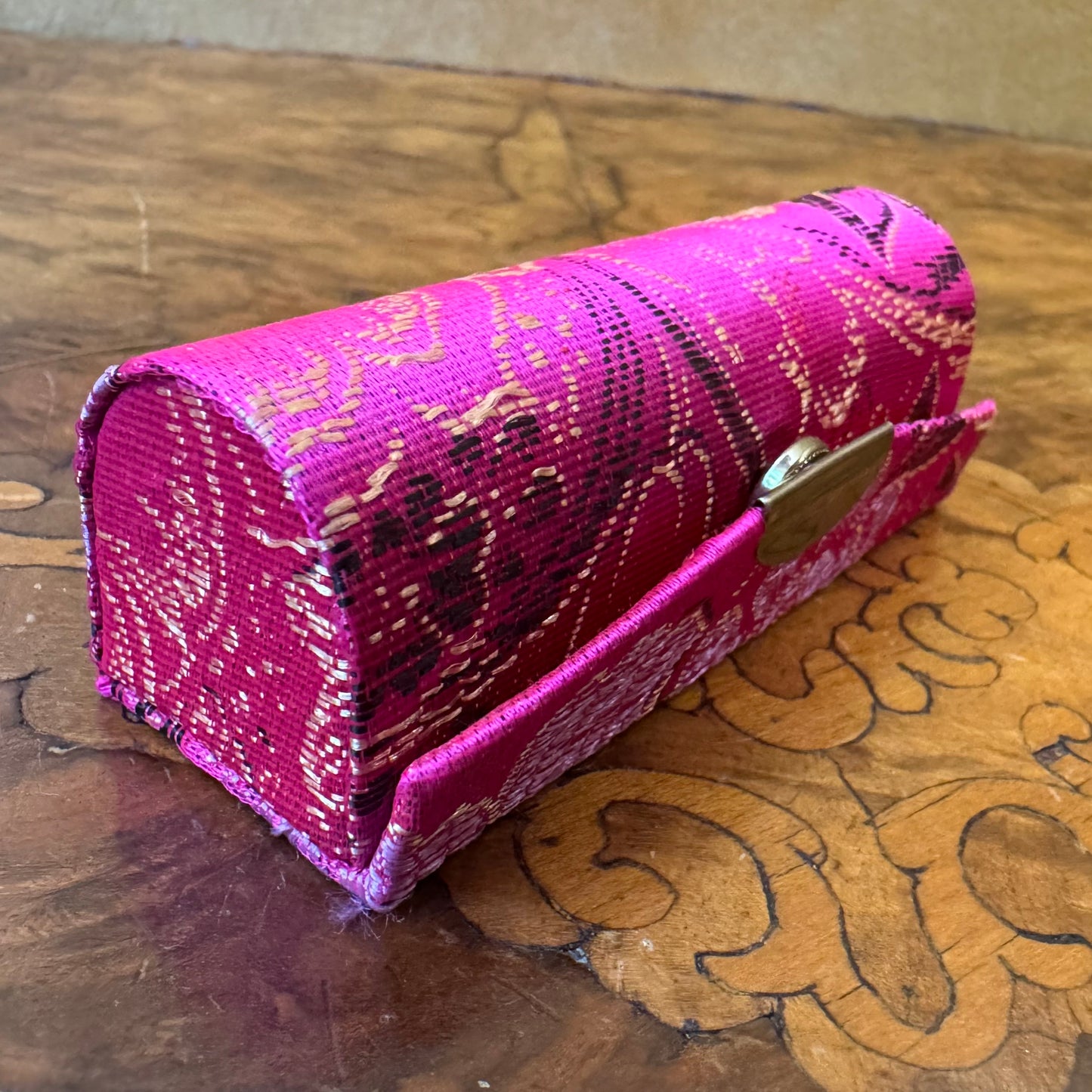Vintage Pink Fabric Lipstick Case