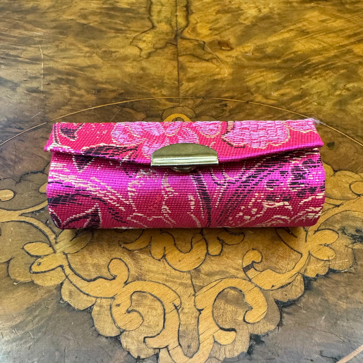 Vintage Pink Fabric Lipstick Case
