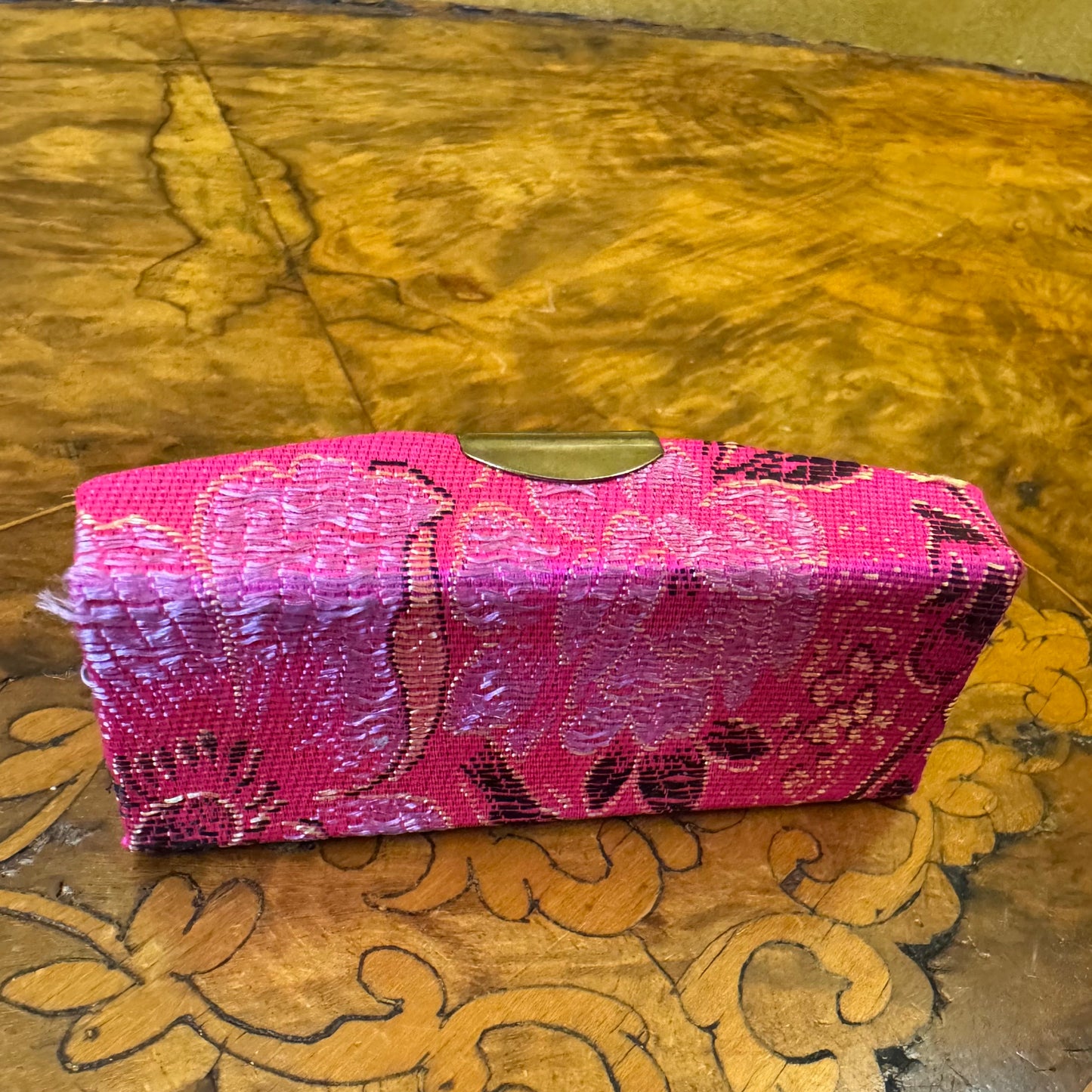 Vintage Pink Fabric Lipstick Case