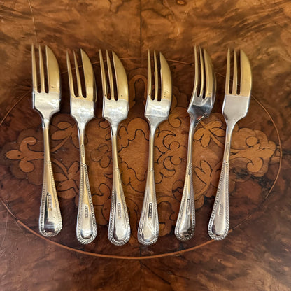 Vintage Silver Plated Dessert Forks Set Of Six